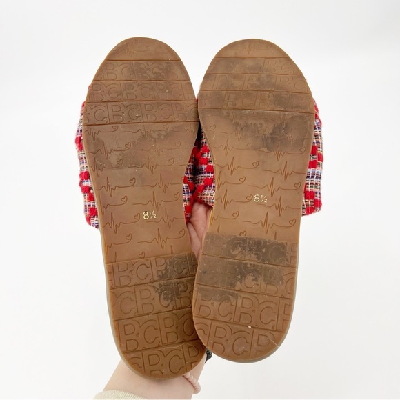 BC Footwear Tassel Slide Sandals 8.5 Multicolor Boho Summer Beach Flat - Picture 7 of 8